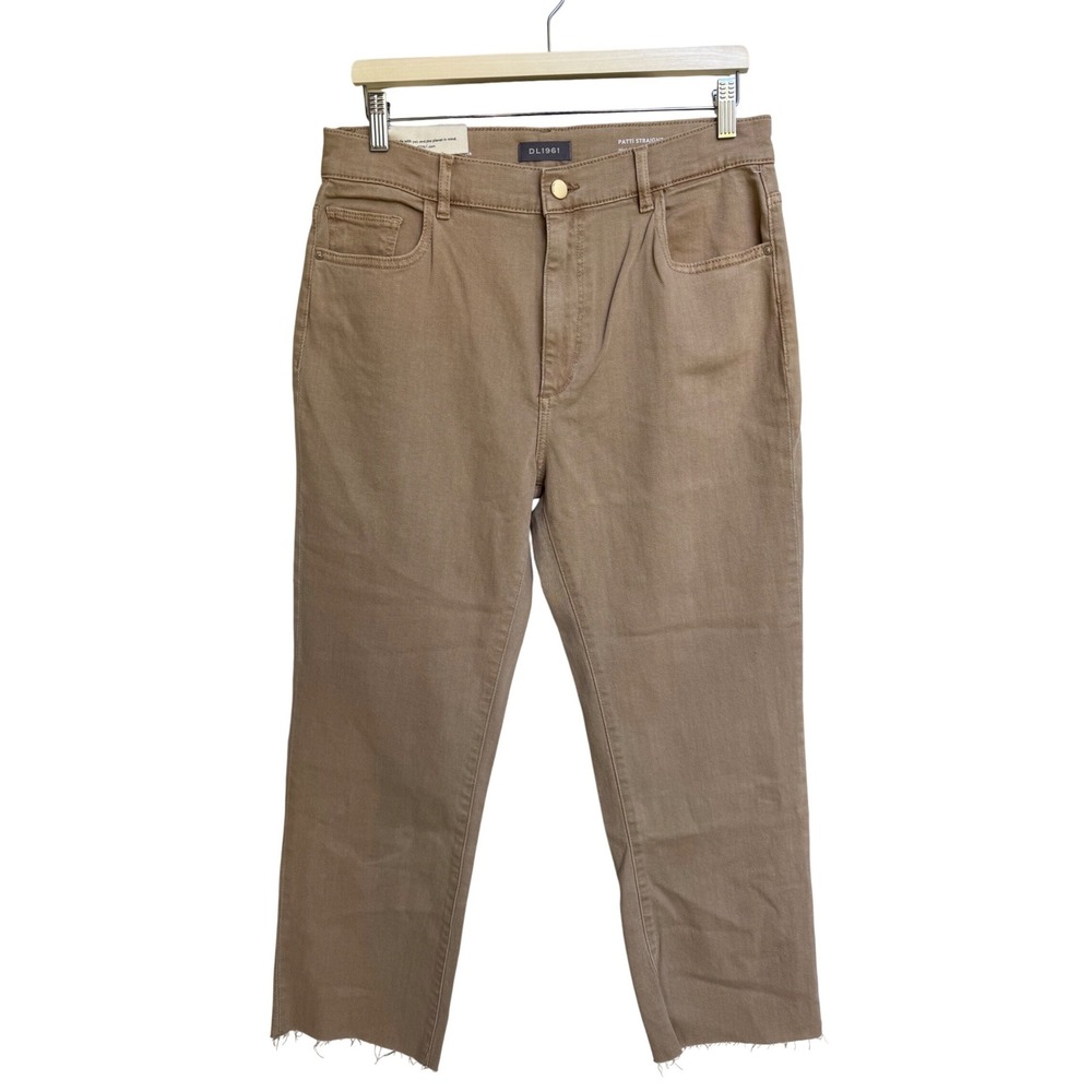 DL1961 Patti Straight High‎ Rise Vintage Ankle Jeans Khaki Raw Size 31 NEW